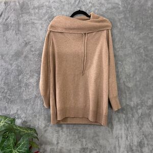 Beatrix OST Super Fine Merino wool Cowl Neck Sweater Women’s XL beige drawstring